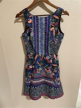 Saloni Floral Pattern Sleeveless Fit & Flare Dress - Multicolor